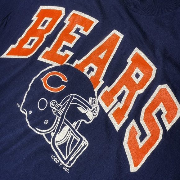 Vintage‎ 90s Chicago Bears Football Single Stitch Tee Shirt XL Logo 7 - Picture 5 of 9
